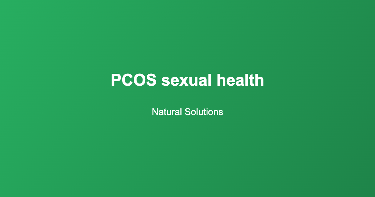 PCOS sexual health