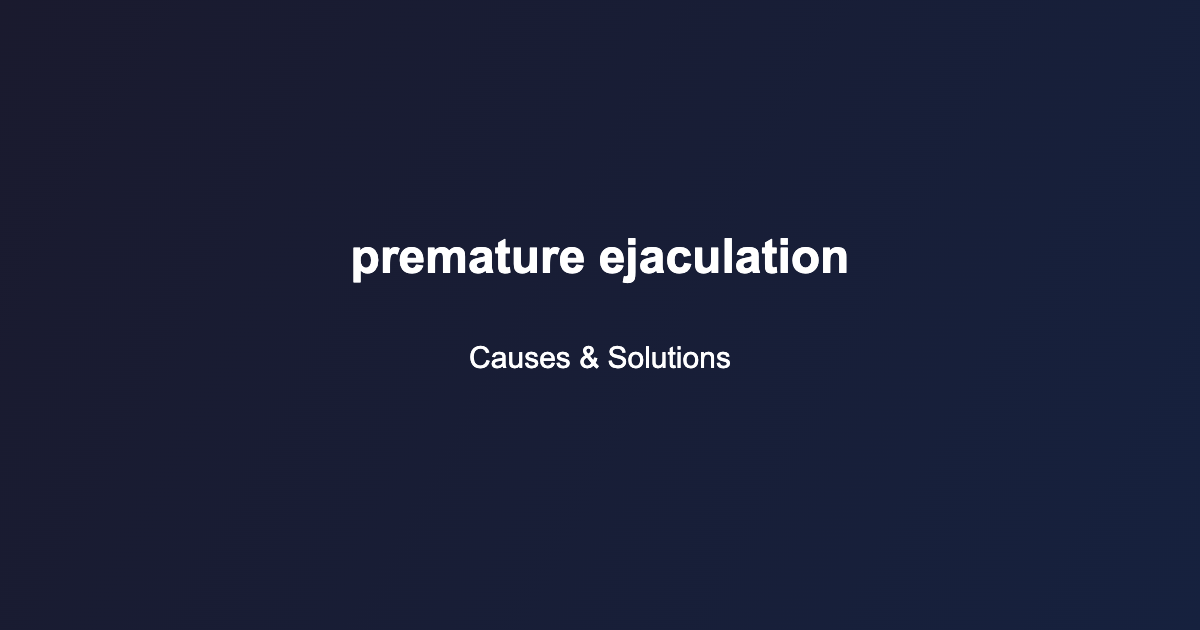premature ejaculation