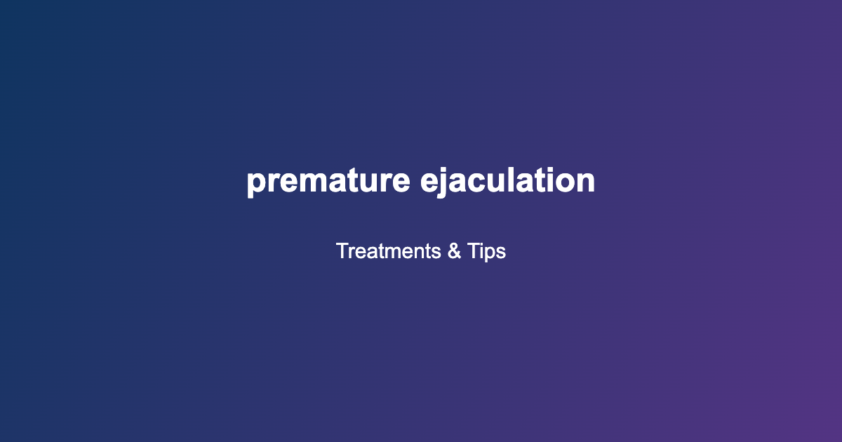 premature ejaculation