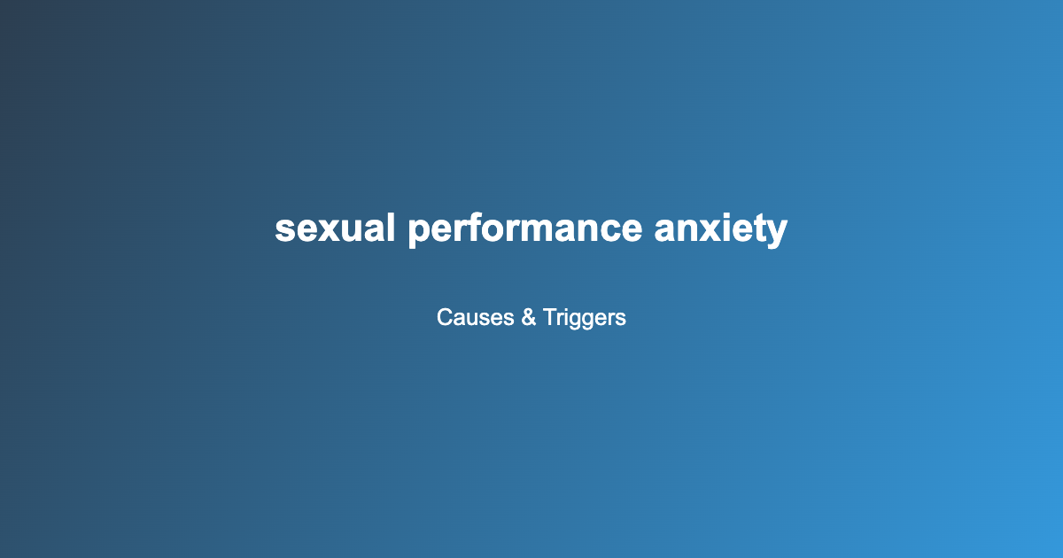 sexual performance anxiety